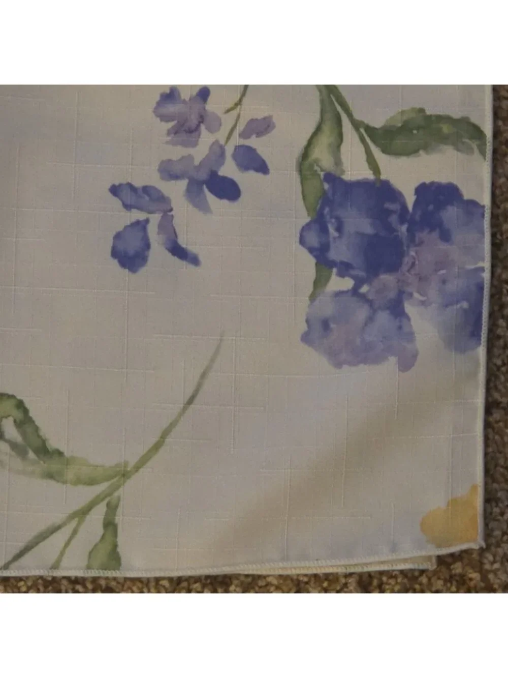 Floral Rectangle Tablecloth Purple Yellow Flowers Clean 60 x 80